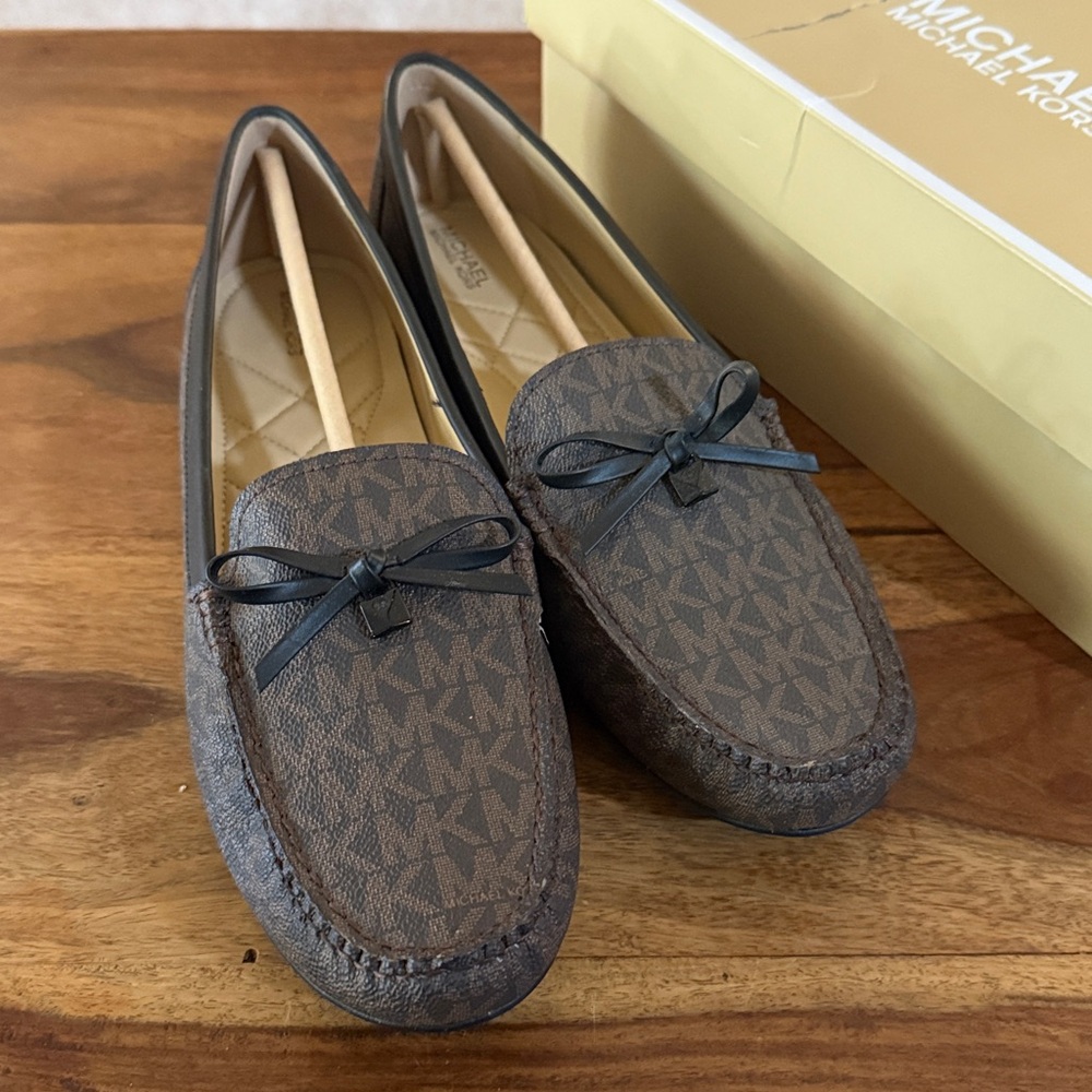 Michael Kors Brown Logo Moccasin Loafers